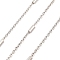 Rhodium Plated 925 Sterling Silver Satellite Chains, Soldered, without Spool/Card Paper, Platinum, 1x1x0.2mm