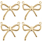 10pcs Ion Plating(IP) 304 Stainless Steel Pendants, Bowknot Charms, Real 14K Gold Plated, 16x17x2mm, Hole: 1mm