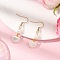 Heart ABS Plastic Imitation Pearl Dangle Earrings, with 304 Stainless Steel Earring Hooks, Golden, 43x11mm