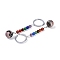Gemstone Keychain, with Iron Rings, 95~96mm