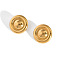 European Stainless Steel Flat Round Stud Earrings, Real 18K Gold Plated, 28.5mm