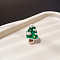 Christmas Cartoon Alloy with Resin Finger Rings, Platinum, Christmas Tree, Inner Diameter: Adjustable