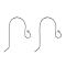 925 Sterling Silver Earring Hooks, Silver, 18x12mm, Hole: 2mm, 24 Gauge, Pin: 0.5mm