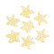 Frosted Glass Beads, Starfish, with Gold Powder, Champagne Yellow, 15x16x8mm, Hole: 1mm, about 909pcs/1000g