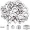 UNICRAFTALE about 50pcs 5 Styles Corrugated Spacer Beads 304 Stainless Steel Mixed Shapes Beads Metal Loose Beads for DIY Bracelet Necklace Jewelry Making
