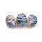 Electroplate Glass Beads, Rondelle with Vortex Pattern, Faceted, Colorful, 7~8x5.5~6mm, Hole: 1~1.2mm
