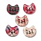 Transparent Resin Cabochons, Cat, Mixed Color, 28.5x33.5x4.5mm