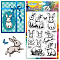 PVC Plastic Clear Stamps, for DIY Scrapbooking, Photo Album Decorative, Cards Making, Rabbit, 160x110mm
