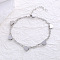 Stainless Steel Double Layer Bracelets, Heart Link Bracelets for Women, Stainless Steel Color