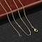1mm Rack Plating Brass Curb Chain Necklaces for Women Men, Cadmium Free & Lead Free, 901 Stainless Steel Clasp, Long-Lasting Plated, Real 18K Gold Plated, 19.29 inch(49cm)