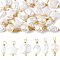 24Pcs 6 Styles ABS Plastic Imitation Pearl Pendants, Mixed Shapes, with Real 18K Gold Plated Rack Plating Brass Findings, White, 13.5~16.5x4~9.5x3.5~8mm, Hole: 1.5~1.8mm, 4pcs/style