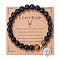 Natural Tiger Eye & Agate Beaded Stretch Bracelets,  Constellation Charm Bracelets, Round, Scorpio, 7-1/2 inch(19cm)