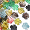 100Pcs Glass Pendants, Maple Leaf Charms, Mixed Color, 22x21x3mm, Hole: 1.2mm