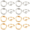 20Pcs 2 Colors Brass Open Jump Rings, Real 14K Gold Plated, Round Locking Jump Rings, Platinum & Golden, 10x3mm, Inner Diameter: 6.5mm, 10pcs/color