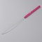 Stainless Steel Hair Extension Loop Needle Threader, Plastic Handle Pulling Hook Tool, Bead Device Tool, for Hair or Feather Extensions, Hot Pink, 224x21x7mm
