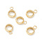 201 Stainless Steel Tube Bails, Loop Bails, Ring Bail Beads, Real 18K Gold Plated, 10x7x2.5mm, Hole: 1.6mm