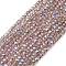 Electroplate Glass Beads Strands, Pearl Luster Plated, Faceted, Rondelle, Thistle, 2.4~3.2x4mm, Hole: 1mm, about 147~152pcs/strand, 39~45cm