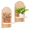 Wood Wall Storage Rack, Wall Shelf, Arch, Navajo White, 345x180x11mm