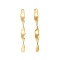 Ion Plating(IP) 304 Stainless Steel Pendants, Twist Rectangle Charm, Real 18K Gold Plated, 39.2x3.9x3.9mm, Hole: 1.5mm