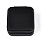Square PU Leather Jewelry Set Box, Travel Portable Jewelry Case, Zipper Storage Boxes, for Necklaces, Rings, Earrings and Pendants, Black, 10x10x5cm