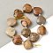 Natural Picture Jasper Beads Strands, Teardrop, Faceted, with Seed Beads, 12x12x5~6mm, Hole: 1mm, about 12pcs/strand, 6.69''(17cm)