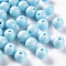 Opaque Acrylic Beads, Round, Sky Blue, 12x11mm, Hole: 1.8mm
