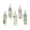 Natural Sesame Jasper Pointed Pendants, with Platinum Tone Brass Findings, Bullet, 39.5x12x11.5mm, Hole: 4.5x2.8mm