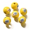 Valentine's Day Element Printed Wood Beads, Round, Gold, 16mm, Hole: 4mm