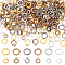 360Pcs 12 Styles Open Jump Rings, Brass Jump Rings, Cadmium Free & Lead Free, Mixed Color, 18~20 Gauge, 4~6x0.8~1mm, Inner Diameter: 2.4~4mm, 30pcs/style