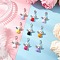Acrylic Heart Angel Pendant Decorations, with Alloy Lobster Claw Clasps, Mixed Color, 37.5mm