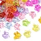100Pcs Transparent Acrylic Pendants, Elephant, Mixed Color, 17x20x7.5mm, Hole: 3mm
