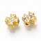 Alloy Rhinestone Beads, Cross, Golden, 8x8x5mm, Hole: 1mm