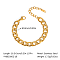 10MM Stainless Steel Curb Chain Bracelets for Unisex, Golden, 6-1/2 inch(16.5cm)