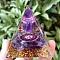Orgonite Pyramid Resin Energy Generators, Reiki Natural Amethyst Chips Inside for Home Office Desk Decoration, 50mm