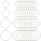 160Pcs 4 Style Brass Wine Glass Charm Rings, Hoop Earrings Findings, Platinum, 20~35x0.8mm(20 Gauge), 40pcs/style