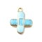 Medical Theme Alloy Enamel Pendants, Band-Aid Charm, Golden, Pale Turquoise, 21x18x2mm, Hole: 1.8mm
