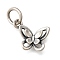 925 Sterling Silver Charms, Butterfly Charms, Antique Silver, 9.5x11x3mm, Hole: 3.7mm