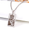 Retro Hip-hop 304 Stainless Steel Tarot Pendant Necklaces for Men, Stainless Steel Color, 24.02 inch(61cm)