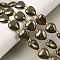 Natural Pyrite Beads Strands, with Seed Beads, Heart, Top Drilled, 12~13x12.5x6mm, Hole: 1mm, about 13pcs/strand, 8.07''(20.5cm)