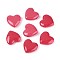 Dyed & Heated Imitation Jade Glass Beads, Heart, Cerise, 24x24.5x9~9.5mm, Hole: 1.6mm