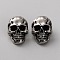 Alloy Buttons, Skull, 1-Hole, Gunmetal, 25x18x13.5mm, Hole: 2mm