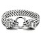 Wolf Viking 304 Stainless Steel Wheat Chain Bracelets for Men, Alloy Clasp, Antique Silver, 8-1/4 inch(21cm)