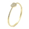 Rack Plating Brass Micro Pave Cubic Zirconia Heart Hinged Bangles for Women, Real 18K Gold Plated, Cadmium Free & Lead Free, Long-Lasting Plated, Clear, Inner Diameter: 2-3/8 inch(6.05cm)