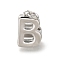 Brass Pendants, Cadmium Free & Nickel Free & Lead Free, with Jump Ring, Letter B Charms, Platinum, 17.5x12x12mm, Hole: 4mm