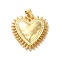 Brass Pendants, Cadmium Free & Lead Free, Heart, Real 18K Gold Plated, 27x25x4.5mm, Hole: 5x3.5mm