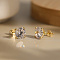 925 Sterling Silver Micro Pave Clear Cubic Zirconia Stud Earrings, Flat Round, Real 14K Gold Plated, 8mm