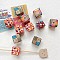 Winter Theme Printed Opaque Acrylic Beads, Cube, 15x15x15mm, Hole: 3.7mm
