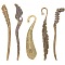 10Pcs 5 Style Tibetan Style Alloy Bookmarks with Hole, Feather & Wing, Antique Bronze, 104~160x13~27x2~4mm, Hole: 2.6~8x2.5~6mm, 2Pcs/style