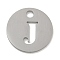 Non-Tarnish 304 Stainless Steel Pendants, Stainless Steel Color, Flat Round with Letter, Letter J, 19x1.2mm, Hole: 2.5mm