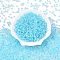 6/0 Inside Colours Transparent Glass Seed Beads, Teardrop, Top Drilled, Light Sky Blue, 4~4.5x4x3mm, Hole: 1~1.2mm, about 100pcs/10g